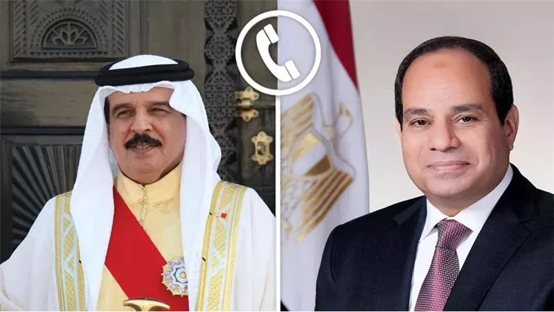 السيسي وملك البحرين يبحثان تطورات غزة ويؤكدان رفض تهجير الفلسطينيين