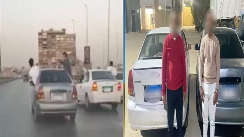 ضبط قائدي سيارتين نفذا حركات استعراضية خطرة بموكب زفاف على الطريق الدائري