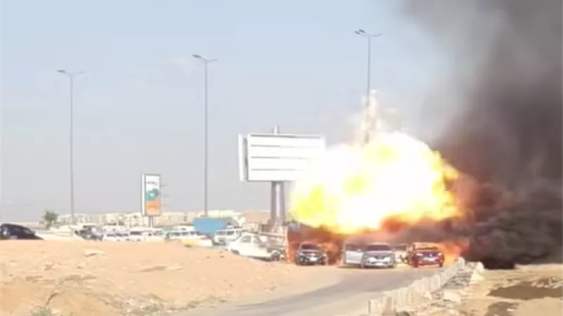انفجار خط غاز بطريق الواحات دون خسائر بشرية