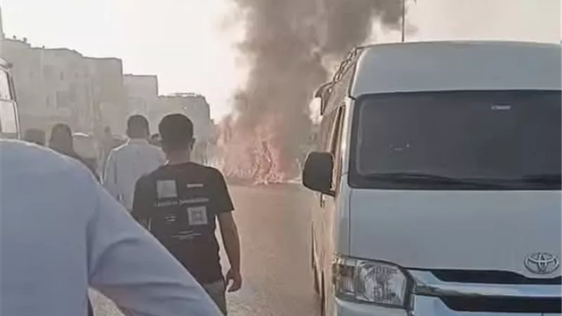 تصادم مروع بين 7 سيارات أعلى دائري المنيب.. وفيات وإصابات واشتعال مركبة 