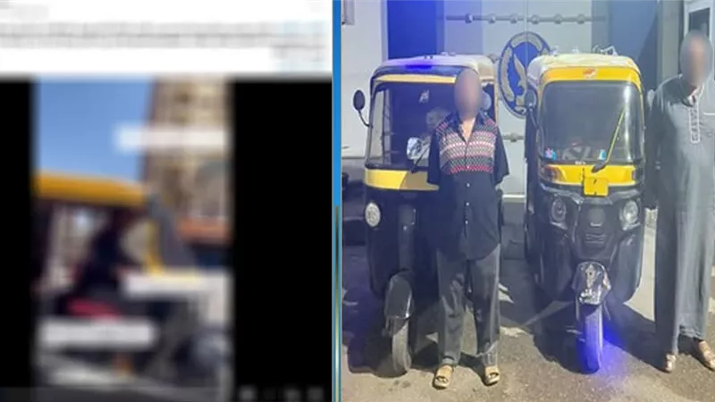 ضبط قائدي توك توك خالفا السير وتسببا في تعطيل المرور بـ