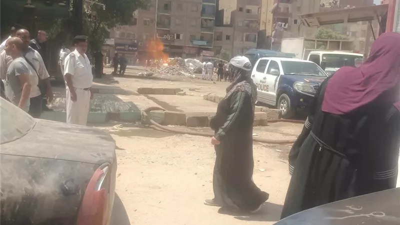  السيطرة على حريق ماسورة غاز في البساتين وتحقيقات موسعة لكشف ملابساته