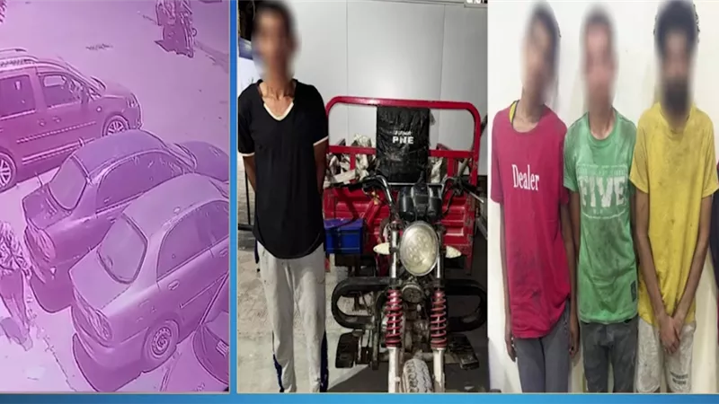عصابة التروسيكل .. سيدة و4 عاطلين كسروا فوانيس السيارات لسرقة اللمبات بالسويس