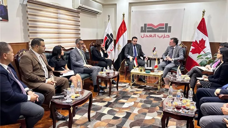 سفير كندا يزور حزب العدل في أول لقاء دبلوماسي له بالقاهرة
