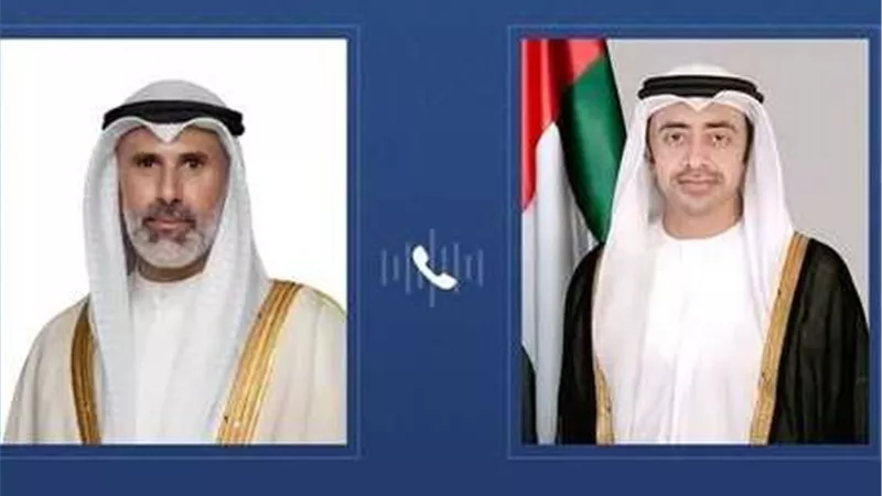 عبدالله بن زايد يبحث مع وزير خارجية الكويت التطورات الإقليمية