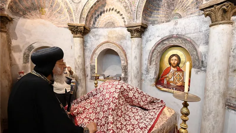 قداسة البابا يفتتح الكنيسة الأثرية بدير «أبوفانا» بملوي بعد ترميمها