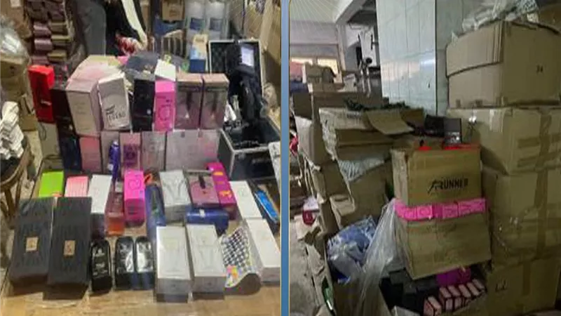 ضبط مصنع عطور غير مرخص بالجيزة.. 23 ألف عبوة مقلدة ومواد مجهولة المصدر