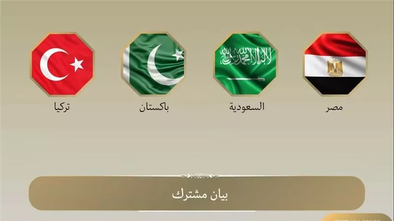 بيان مشترك بشأن الاجتماع التشاوري الرباعي لوزراء خارجية مصر والسعودية وباكستان وتركيا