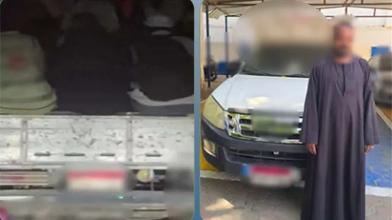 ضبط قائد سيارة ربع نقل سمح لركاب بالجلوس أعلى الصندوق الخلفي بالقاهرة