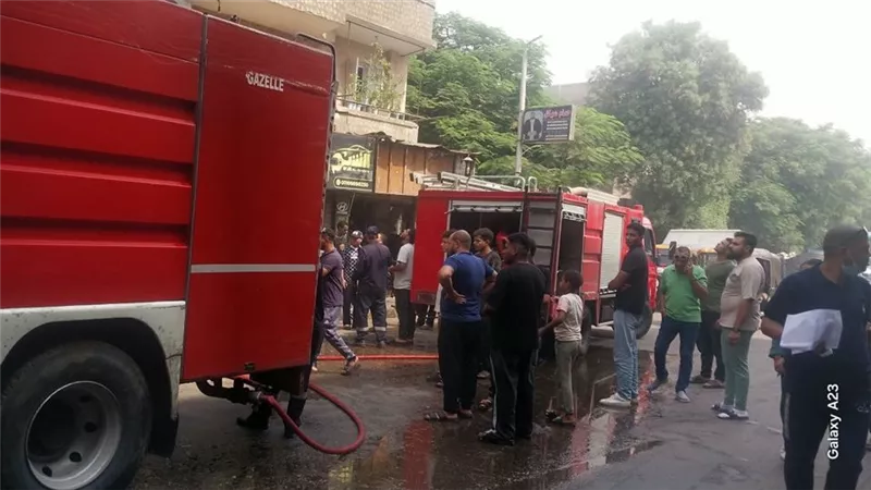 إخماد حريق اندلع داخل محل تجاري في الجيزة 