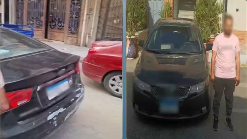 ضبط قائد سيارة لانتظاره بشكل خاطئ وتعطيل الحركة المرورية بالبحيرة