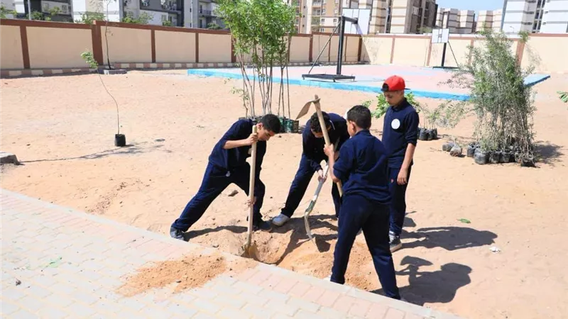 وزارة التنمية المحلية والبيئة تدعم مدرسة الكرنك بمدينة بدر بالقاهرة بـ150 شجرة