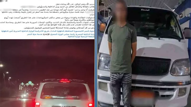 ضبط قائد ميكروباص لقيامه بالسير برعونة والاصطدام بمواطن وأفراد أسرته في الدقهلية