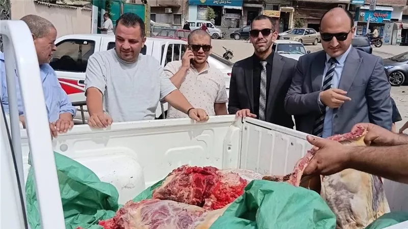 ضبط 300 كيلو لحوم غير صالحة للاستهلاك الآدمي ببندر بني سويف