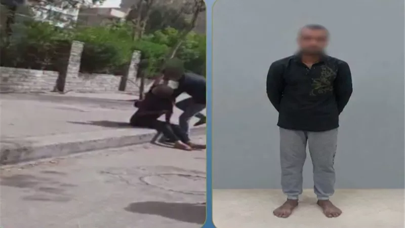 بعد تداول فيديو الاعتداء عليها بالشارع.. ضبط عامل خردة تعدى على زوجته في البساتين