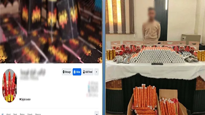 ضبط عاطل يروج للألعاب النارية عبر مواقع التواصل.. والتحفظ على 570 قطعة