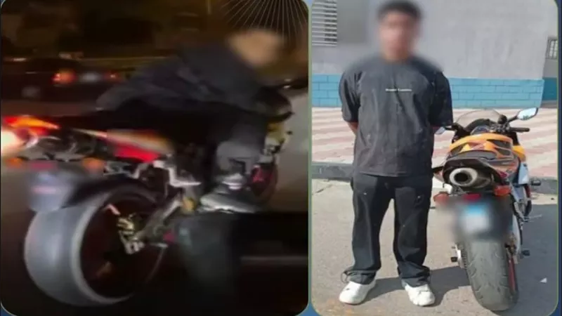 ضبط شاب أحدث ضوضاء بدراجته النارية وروج للفيديو لزيادة المشاهدات بالإسماعيلية 