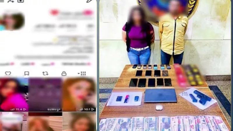 ضبط شخص وسيدة بتهمة نشر محتوى مخالف للآداب وحيازة مخدرات وأسلحة في عين شمس