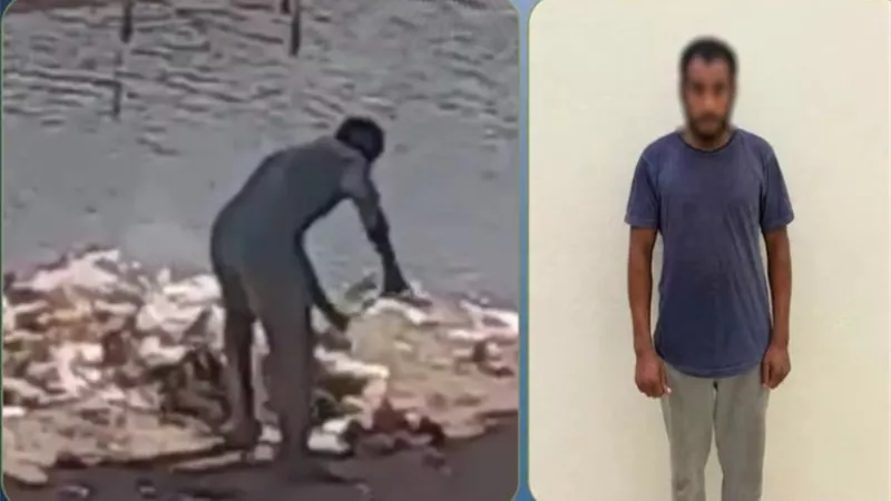 ضبط عامل ألقى القمامة في أحد المجاري المائية بنهر النيل بسوهاج