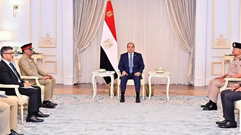 الرئيس السيسى يبحث مع رئيس هيئة الأركان الباكستانى تعزيز التعاون العسكرى