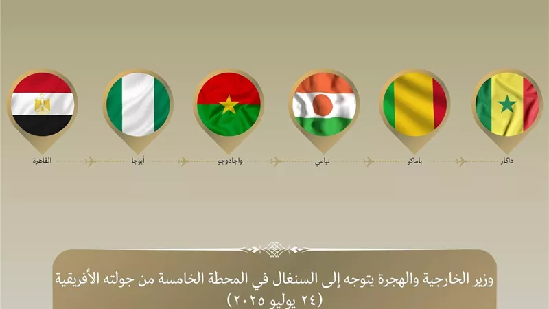 وزير الخارجية يتوجه إلى السنغال في المحطة الخامسة والأخيرة من جولته في غرب إفريقيا