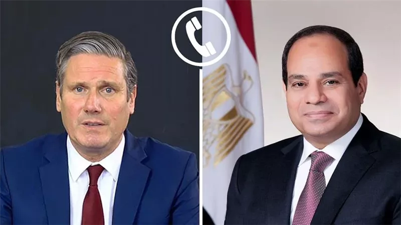 السيسي يتلقى اتصالًا هاتفيًا من كير ستارمر رئيس وزراء المملكة المتحدة