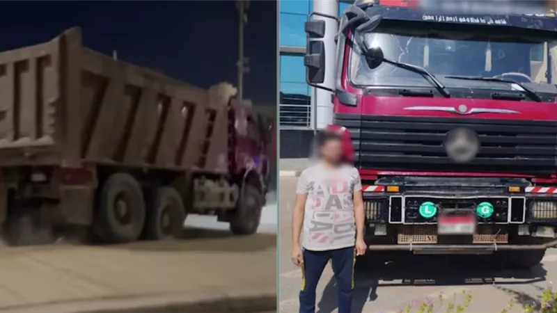 الداخلية تضبط سائق نقل يسير عكس الاتجاه بالمحور في 6 أكتوبر