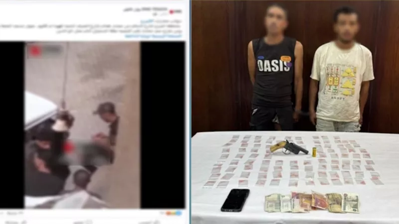 بعد تدوال فيديو لهما.. سقوط عاطلين بتهمة ترويج الهيروين وبحوزتهما سلاح نارى بالمرج
