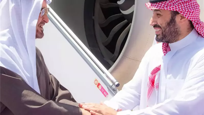 رئيس الإمارات يصل إلى الرياض وولي العهد السعودي في مقدمة مستقبليه
