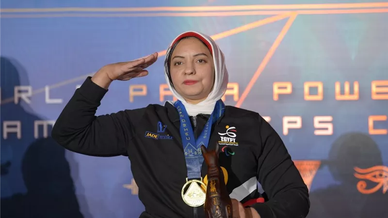 ريحاب رضوان تحصد ذهبية بطولة العالم لرفع الأثقال البارالمبي في وزن 61 كجم