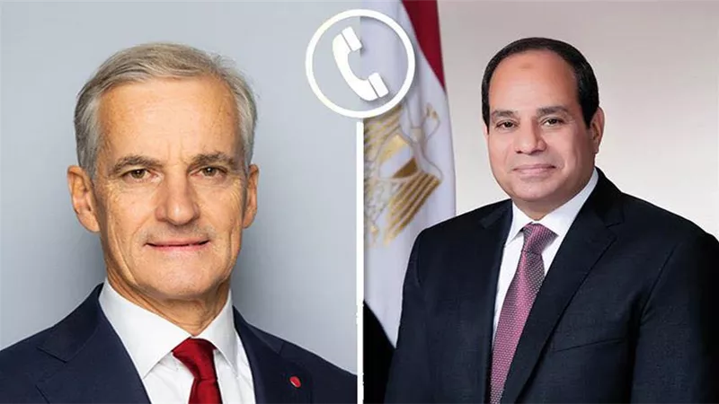 اتصال هاتفي بين الرئيس السيسي ورئيس وزراء النرويج لبحث تنفيذ اتفاق شرم الشيخ وإعمار غزة