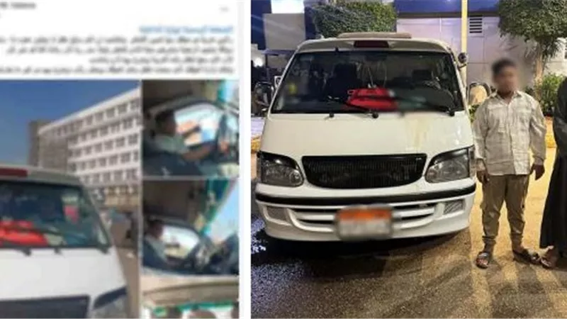 ضبط طفل يقود ميكروباص 