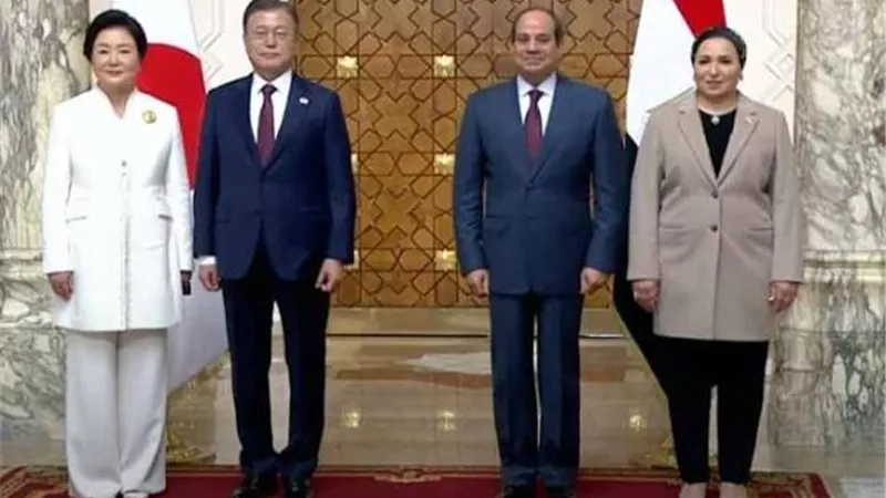 السيسي يستقبل الرئيس الكوري ويوقعان مذكرتي تفاهم في مجالي الثقافة والتعليم