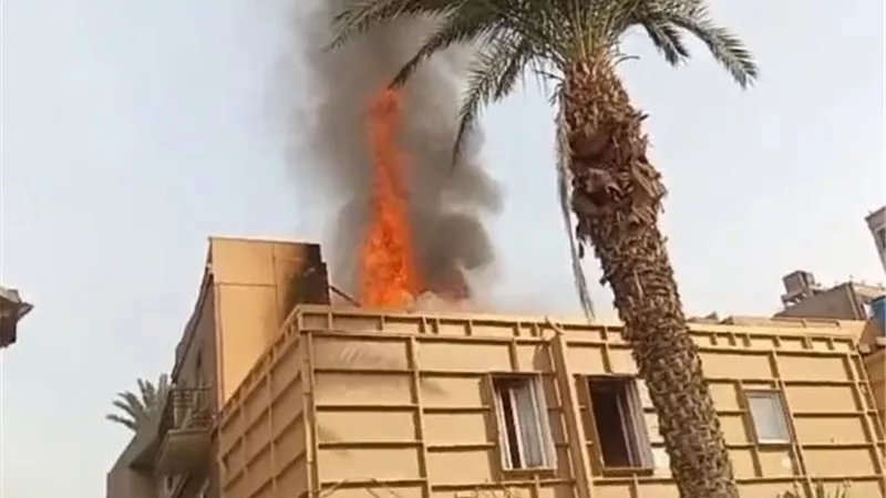 بالصور.. حريق هائل داخل استديو مصر بمنطقة المريوطية في الهرم 