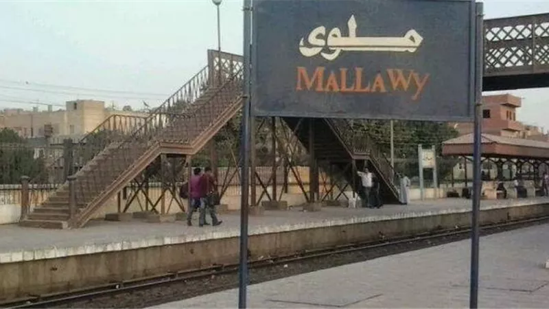 مصرع شخص دهسًا أسفل قطار الصعيد بمزلقان محطة ملوي بالمنيا