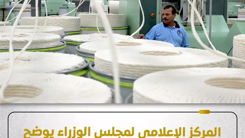 مجلس الوزراء يوضح حقيقة بيع الدولة لمصانع الغزل والنسيج
