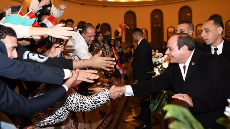 بالصور.. الرئيس السيسي خلال وصوله إلى كاتدرائية ميلاد المسيح لتقديم التهنئة بمناسبة عيدالميلاد المجيد