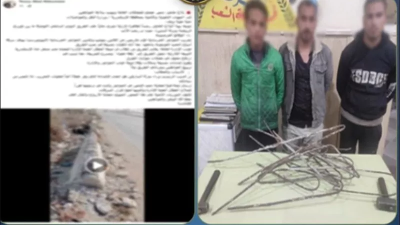 كشف ملابسات فيديو سرقة حديد الحواجز الخرسانية بطريق الإسكندرية