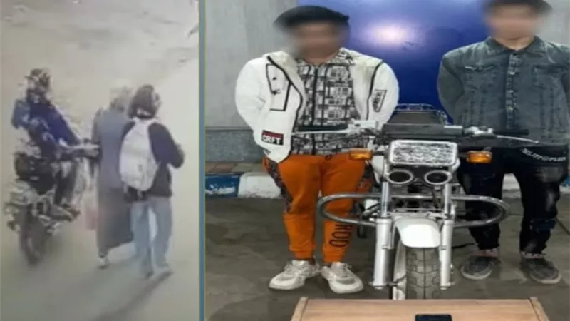 فيديو يقود الأمن لضبط المتهمين بسرقة حقيبة سيدة في ميت غمر