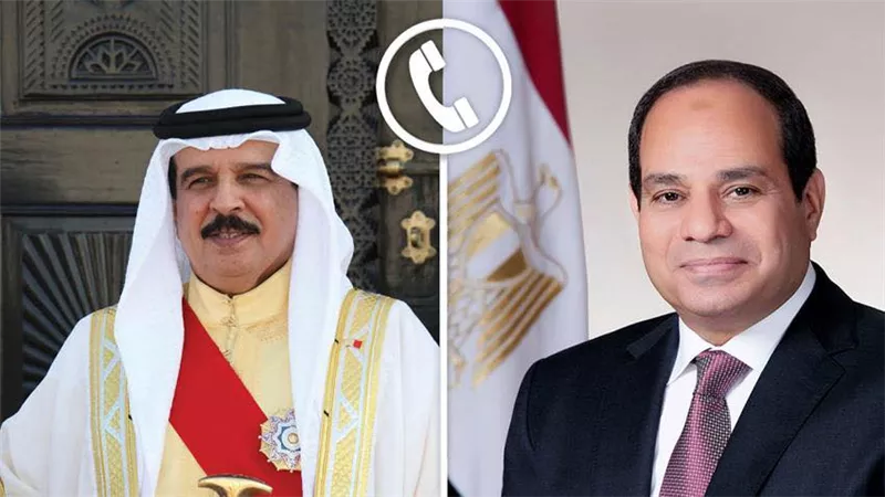 اتصال هاتفي بين الرئيس السيسي وملك البحرين لبحث تداعيات الاعتداءات الإيرانية