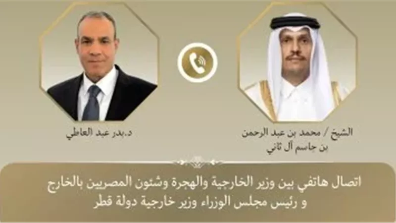وزير الخارجية يبحث مع رئيس وزراء قطر تطورات التصعيد العسكري بالمنطقة