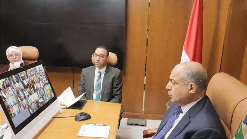 محافظ المنيا يشارك اجتماع المحافظين لمتابعة السلع والكهرباء