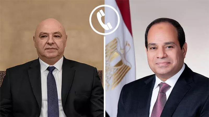 السيسي يؤكد دعم مصر الكامل لسيادة لبنان واستقراره خلال اتصال هاتفي مع جوزاف عون