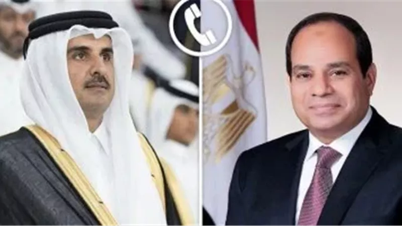 الرئيس السيسي يجري اتصالًا هاتفيًا بأمير قطر ويدين الاعتداءات الإيرانية على الدوحة