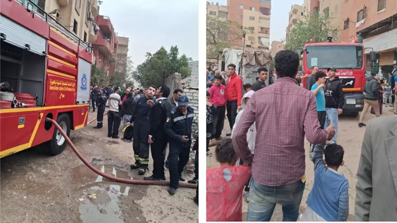 السيطرة على حريق نشب داخل شقة سكنية بشارع مصنع المكرونة في العمرانية 