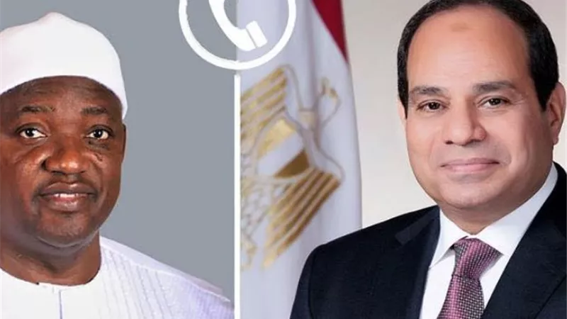 الرئيس السيسي ورئيس جامبيا يبحثان تعزيز التعاون الثنائي وتطورات الأوضاع الإقليمية