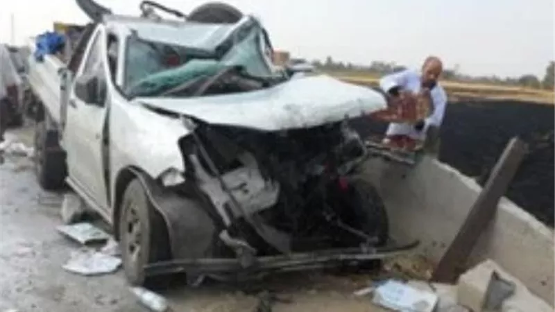 إصابة 10 أشخاص في انقلاب سيارة نصف نقل على طريق الضبعة بالبحيرة