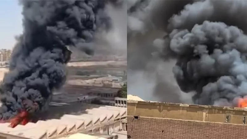 حريق بمحيط مصنع بيبسي بمدينة نصر.. والحماية المدنية تدفع بسيارات الإطفاء 