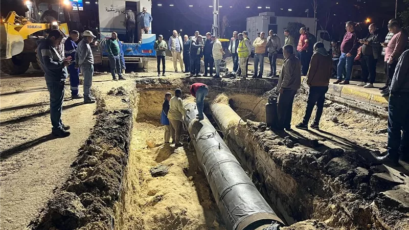شركة مياه الشرب بالإسكندرية تعلن عن الانتهاء من إصلاح خط المياه قطر 700 مم