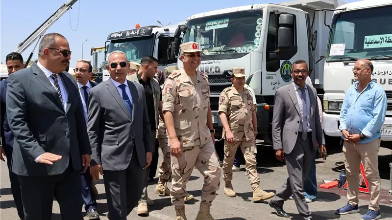 محافظ الإسماعيلية يتفقد جاهزية المعدات المشاركة في تدريب «صقر 167» بالمحافظة